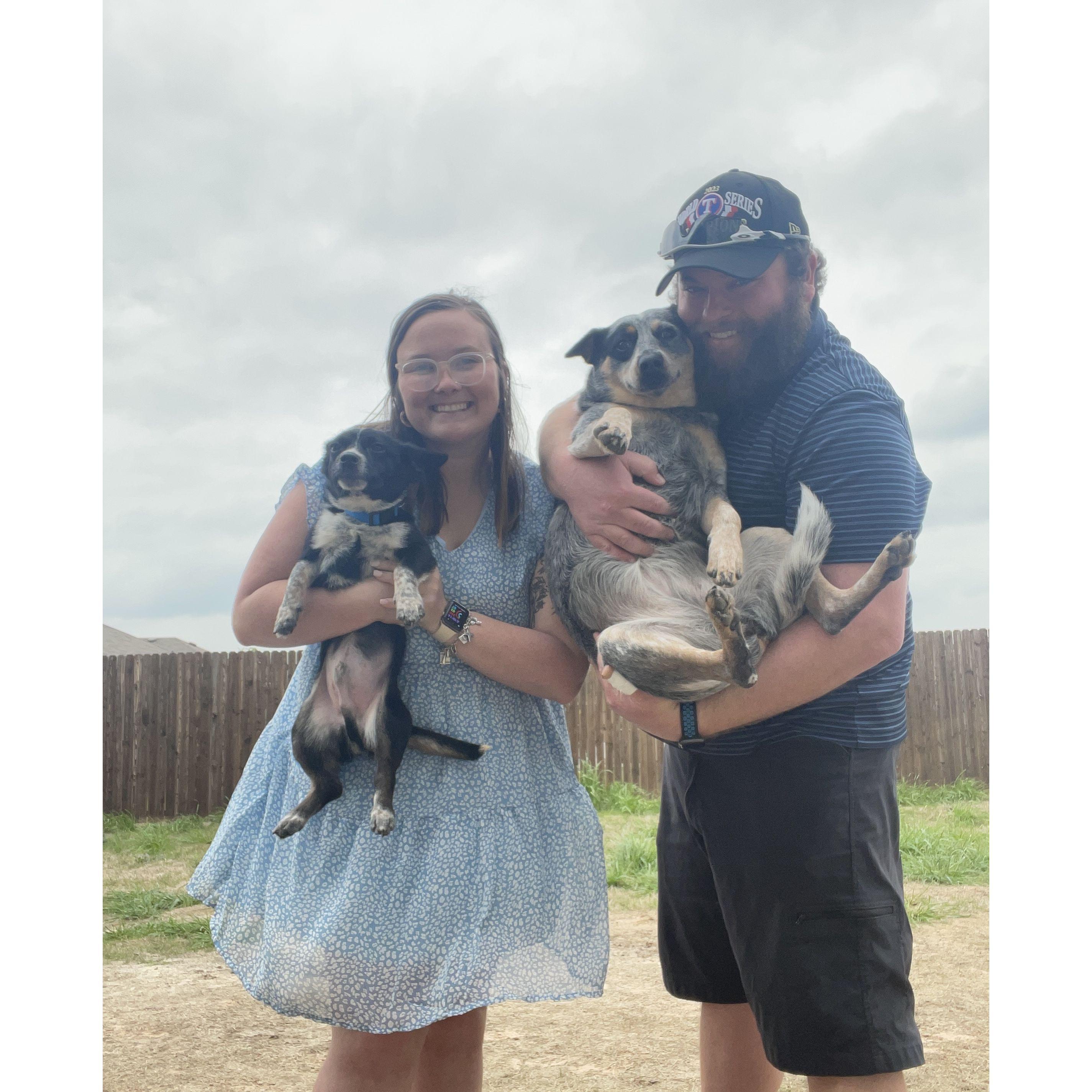 Our little family! Sean is holding Quinn and I am holding Seager.