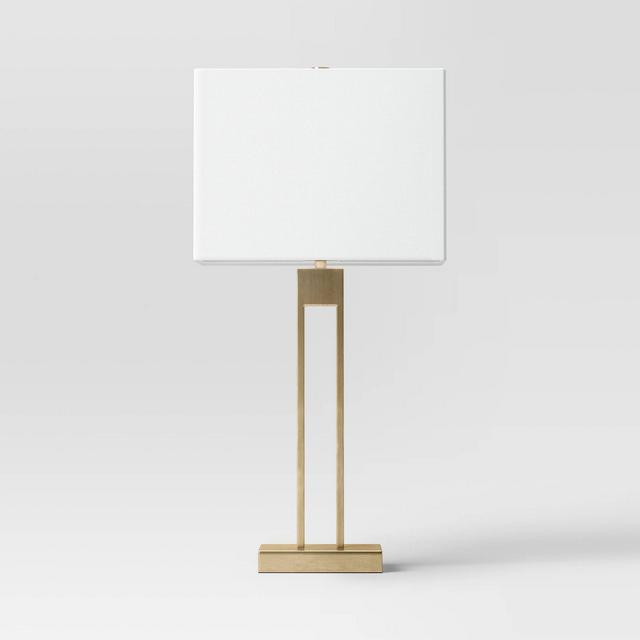 Window Pane Table Lamp with USB Brass - Threshold™