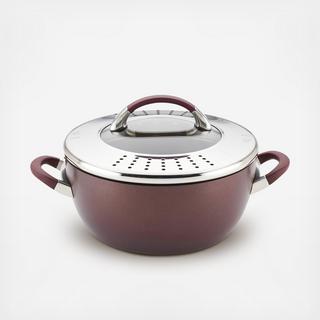 Symmetry Nonstick Casserole with Locking Straining Lid