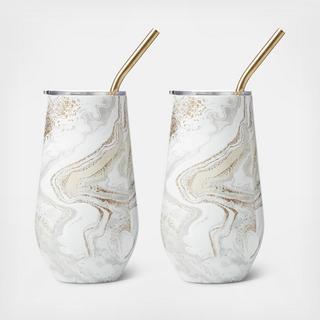 Insulated Straw Tumbler, Set of 2