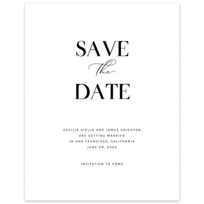White Simple Wedding Digital Save the Date - Margret Portrait