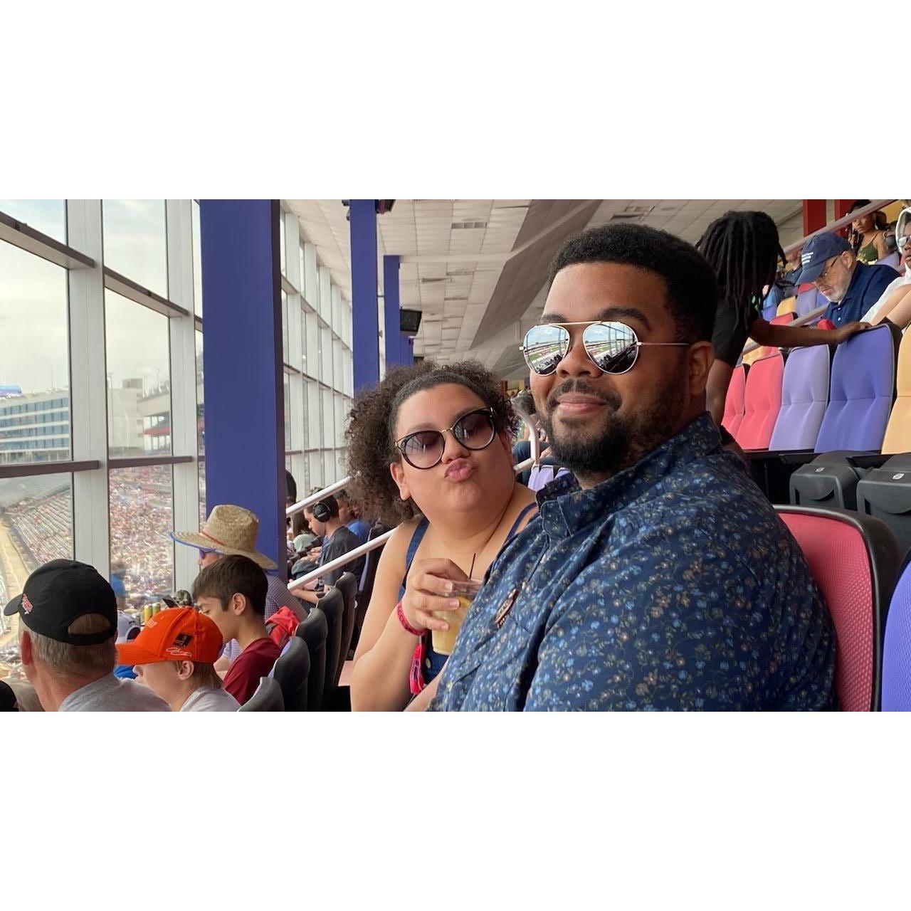 Our First NASCAR race! Thank you Carlos