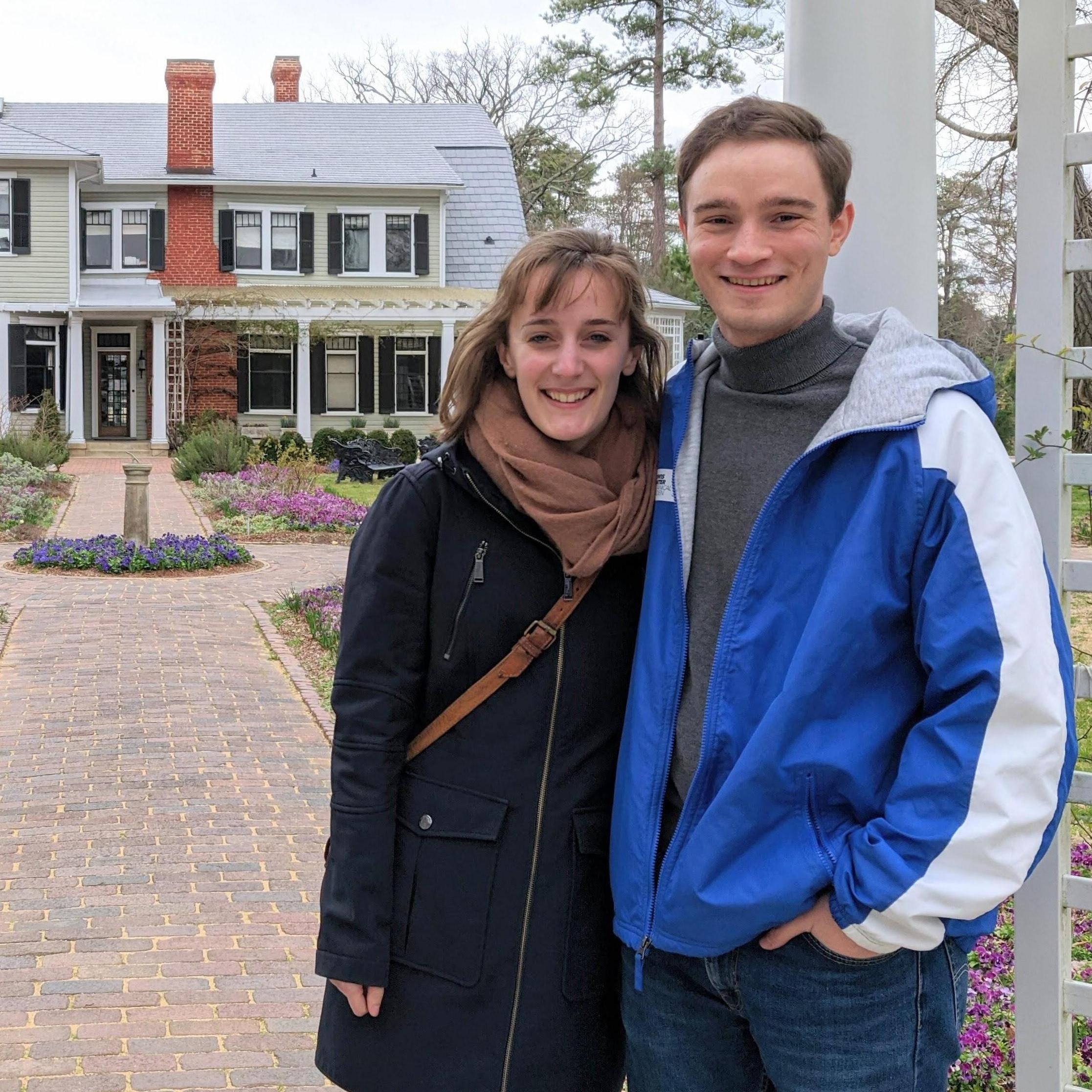 While dating long distance, we visited each other as often as we could. This picture is from the Botanical gardens during Erica's first visit to Richmond!