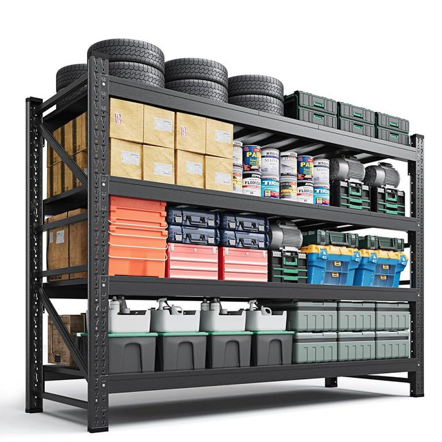 Letaya 6000LBS Storage Shelves Heavy Duty,79" W Garage Shelving Units, 4 Tier Adjustable Utility Rack Shelf,Large Metal Industrial Shelves,for Shop,Warehouse,Basement (79" W x 24" D x 79" H)