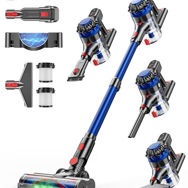 KARDV Cordless Vacuum Cleaner, 500W/40Kpa Vacuum Cleaners for Home, 60Mins Stick Vacuum with LED Display, Anti-Tangle & Wall Mount Charging, 8 in 1 Lightweight Vacuum for Hard Floors Carpet Pet Hair