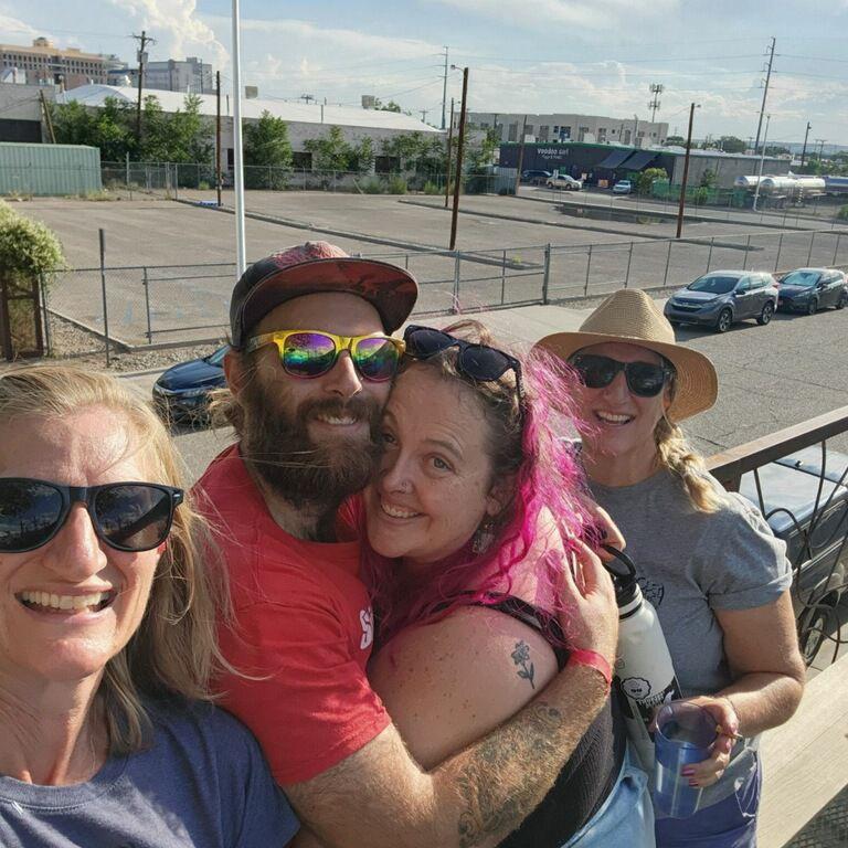 Reunited after Trevs set.