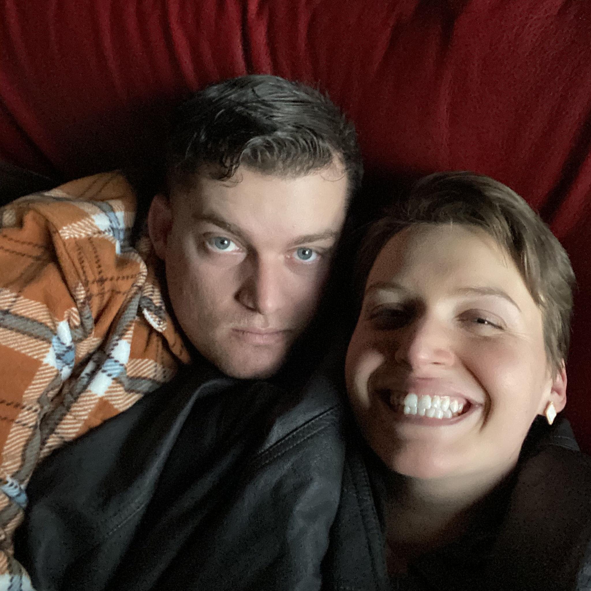 Relaxing after our long drive to the surprise Zachary had for our anniversary.