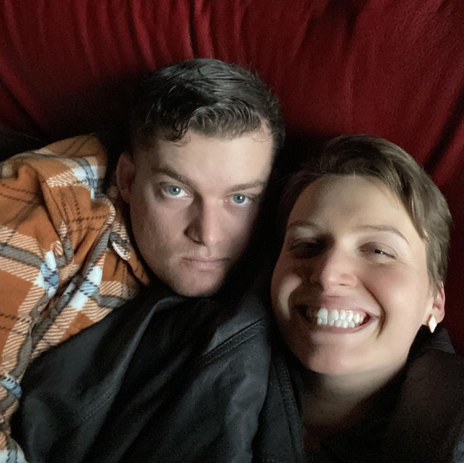 Relaxing after our long drive to the surprise Zachary had for our anniversary.