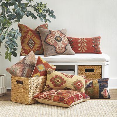 Kilim Indoor Throw Pillows (Imani, Square)