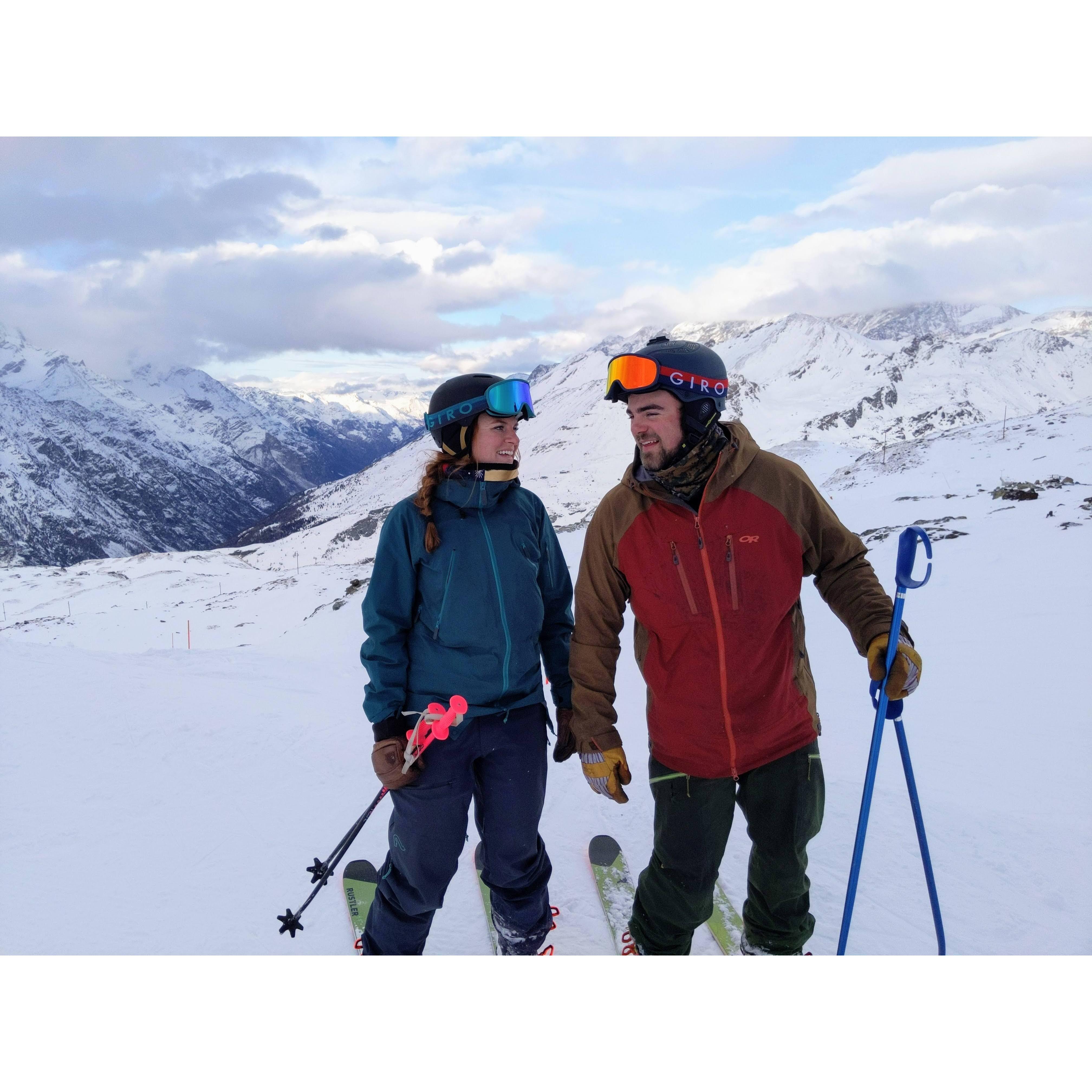 Skiing in Zermatt.