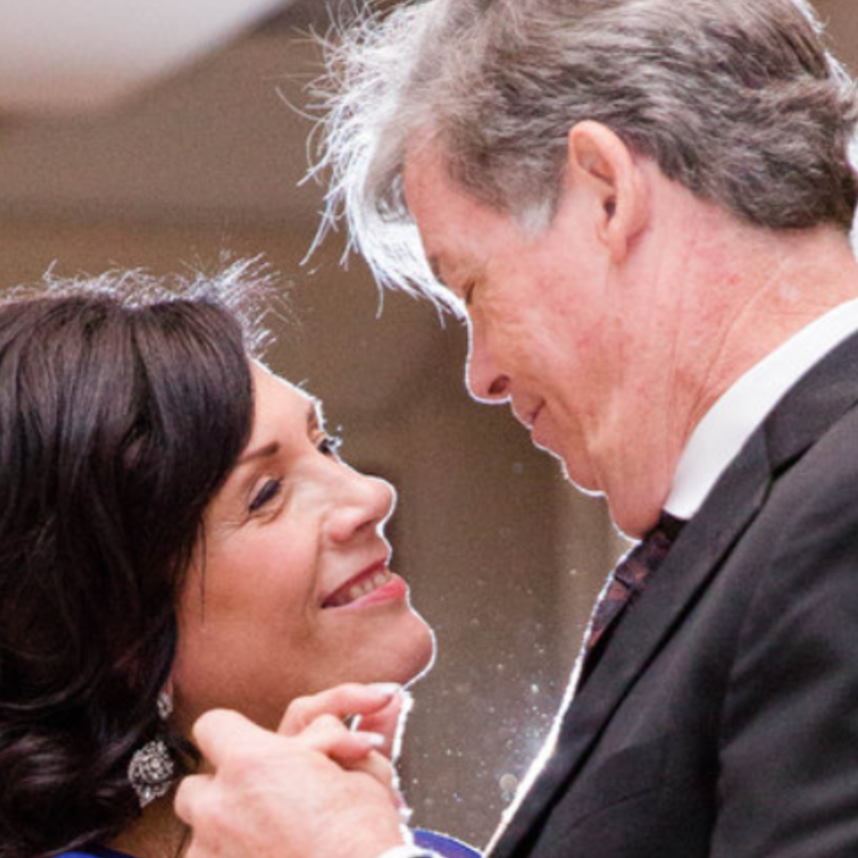 A tender moment dancing.