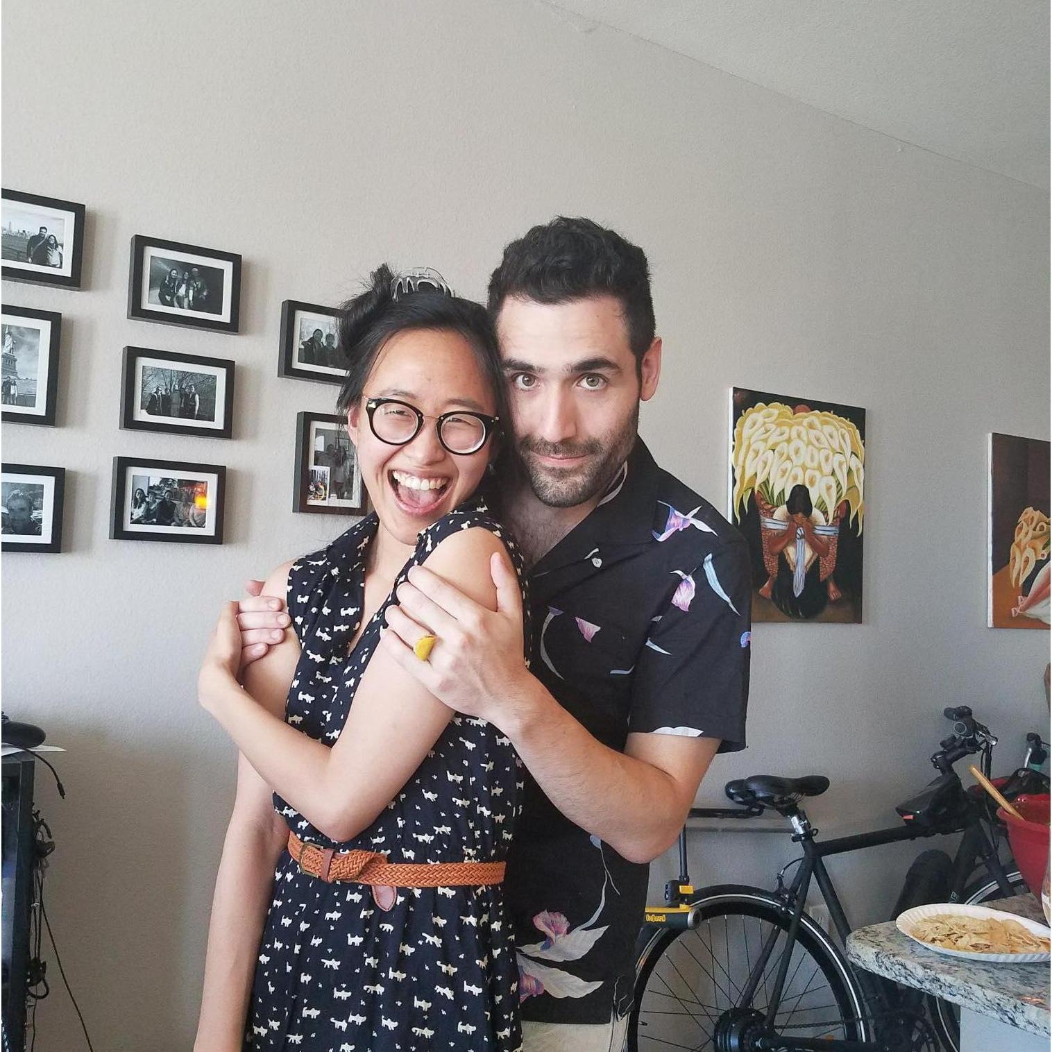 We got engaged at our Cinco de Mayo party in 2018. Pedro said yes!