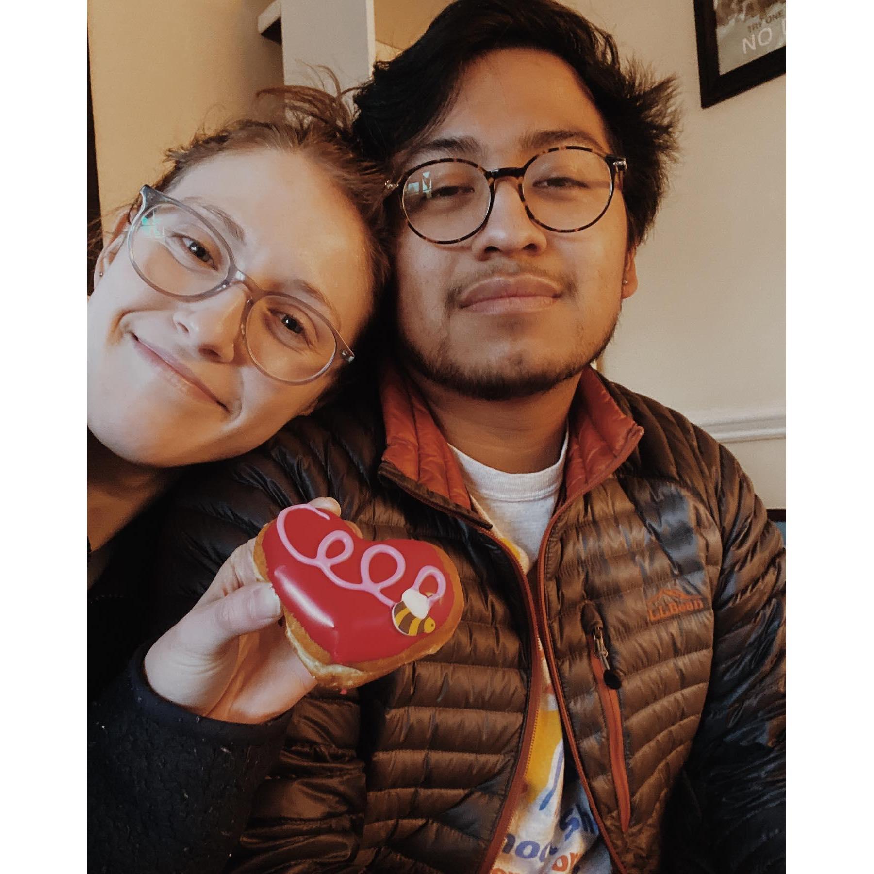 getting Krispy Kreme Valentine's donuts is an annual tradition