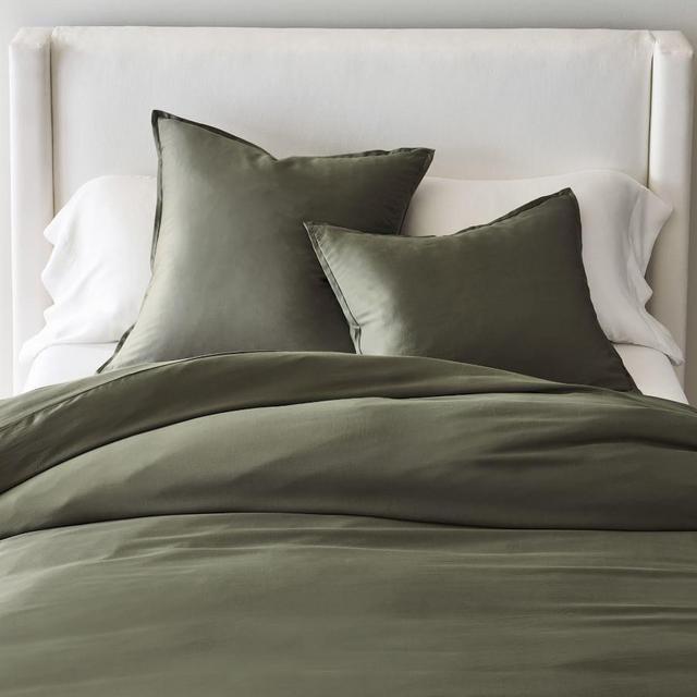 Loden TENCEL™ Essential Duvet Cover, Full/Queen