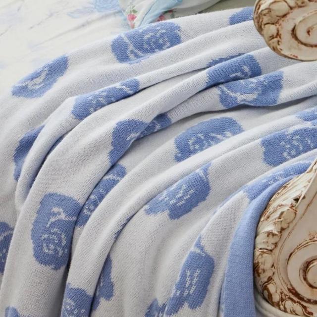 Rose Jacquard Blanket in soft rain color