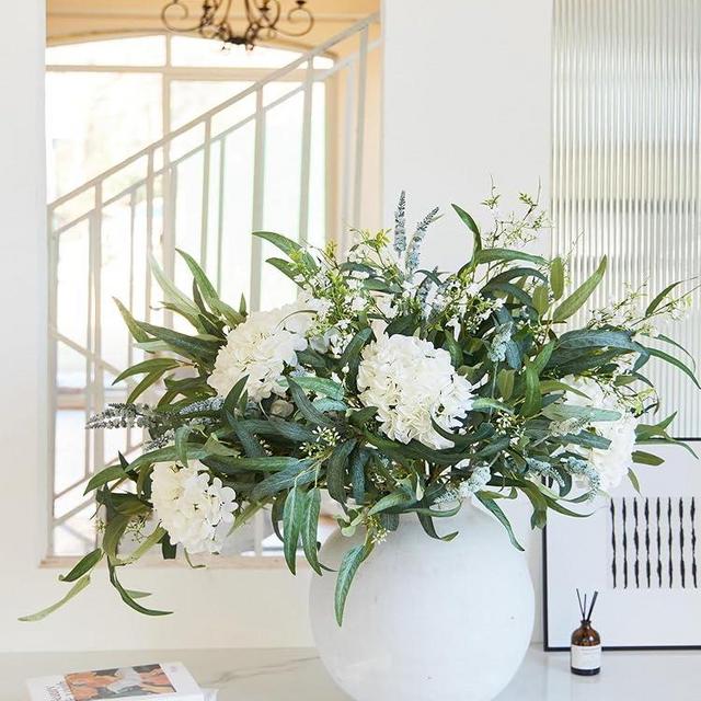 MISSPIN Artificial Flowers with Greenery Stems Faux Plants Indoor Branches for Tall Vase Ultra-Realistic, 13 Pcs Wedding Centerpieces, Home Decor & DIY Bouquets