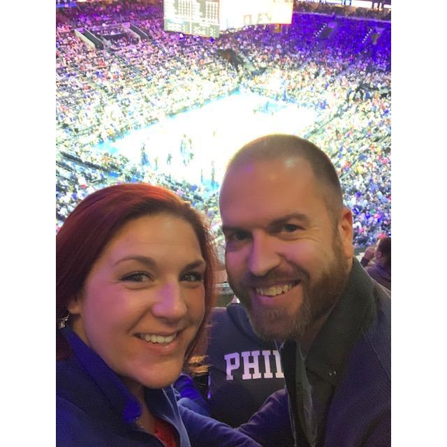 Our first NBA game: Sixers vs Nets courtesy of Jess and Casey Flynn :)