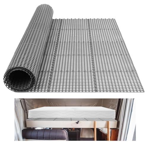 Plactic Mattress Underlay 83" L x 83" RV Under Mattress Modular Interlocking Ventilation Air Meshfiber Under Mattress Pad for RV Boat Camper Creating The Bed Air Dry and Flow (King)