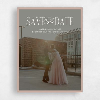 Linen, Beige Wedding Save the Date - Ford Photo
