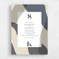 Grey Wedding Invitation - Everly Portrait