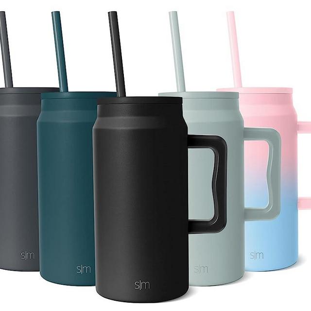 Simple Modern 50 oz Mug Tumbler with Handle and Straw Lid | Reusable Insulated Stainless Steel Large Travel Jug Water Bottle | Gifts for Women Men Him Her | Trek Collection | 50oz | Midnight Black