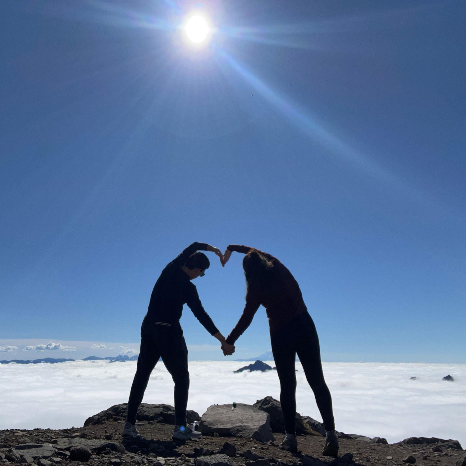 Being cheesy on top of Mt. Rainier
