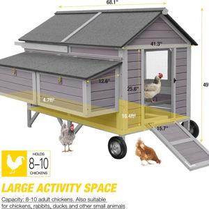 AIVITUVIN AIR97 Extra-Large Wooden Tractor Chicken Coop, 8 to 10 Chicken Capacity - Chewy.com