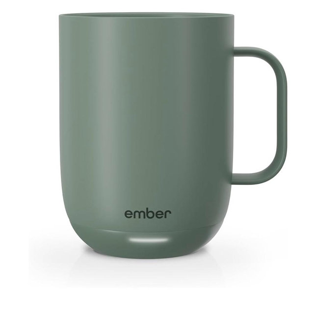 Ember Temperature Control 14oz Smart Mug 2, App-Controlled and Rechargeable Heated Coffee Cup Warmer with Intelligent LED Display, Sage Green.