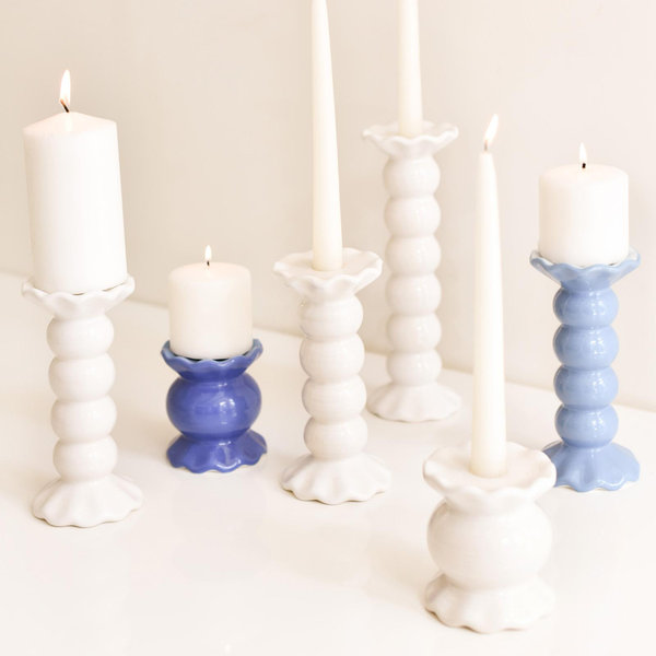 Coton Colors by Laura Johnson Knobbed Ruffle Candle Holder