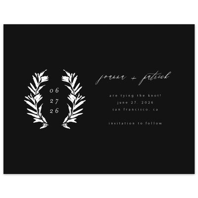 Black Wedding Digital Save the Date - Callahan Wreath