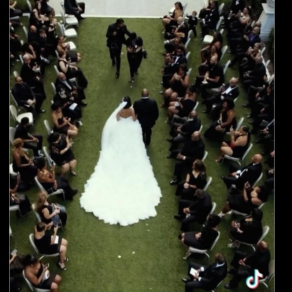 My vision, everyone wearing all black (or mostly all black) so the colors POP!