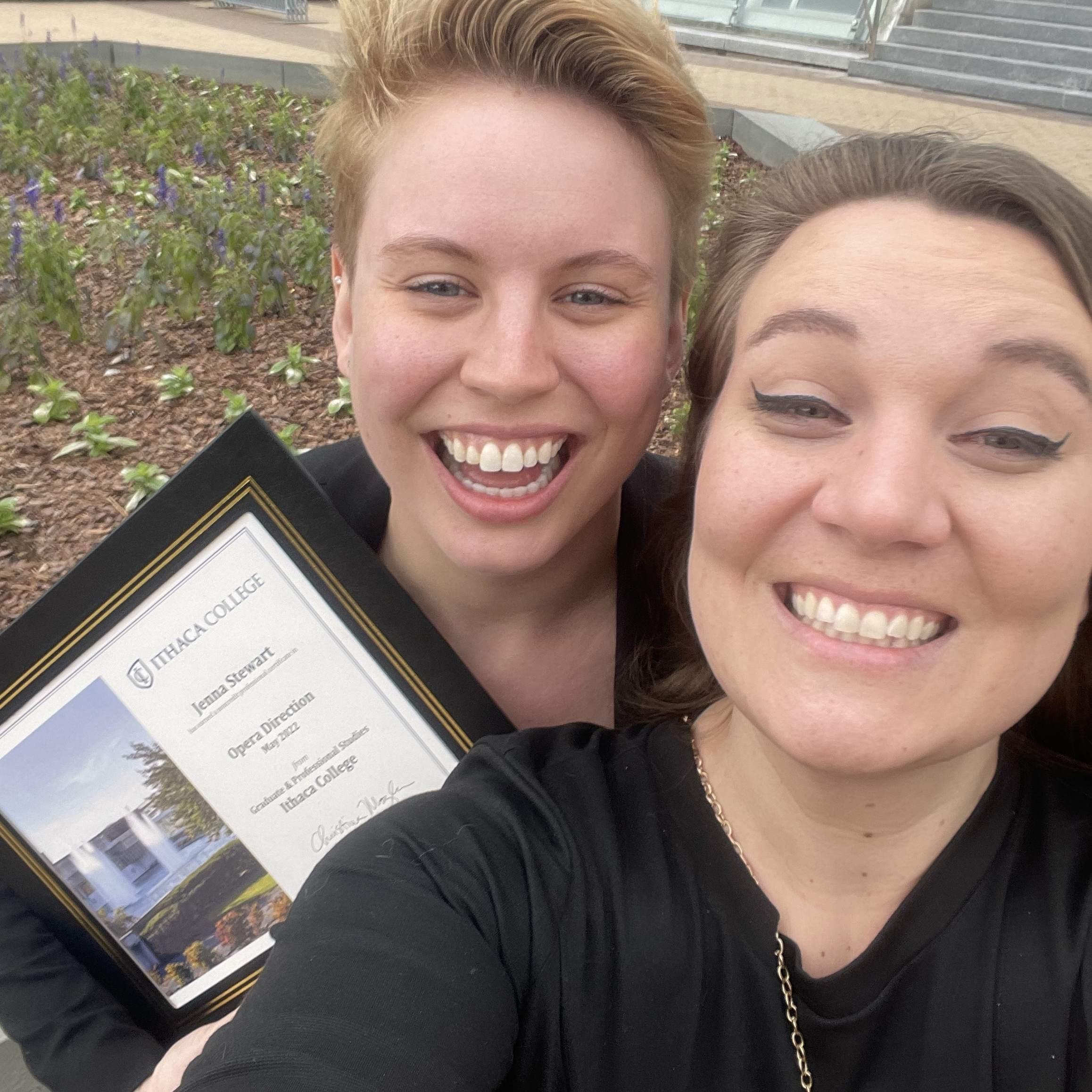 Jenna earns her Opera Direction certificate from Ithaca College 2022
