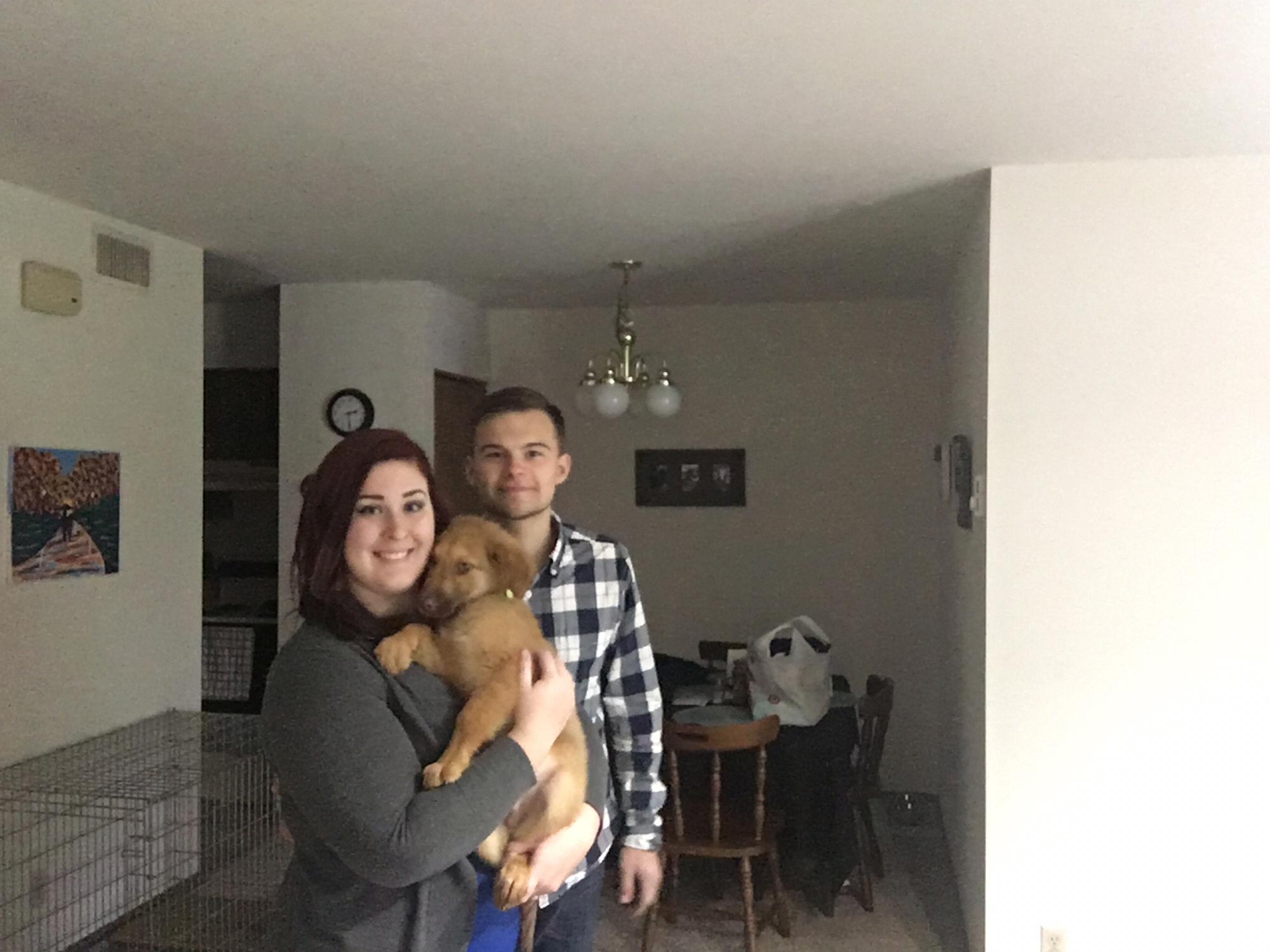 Our first pup Cal in our first apartment!