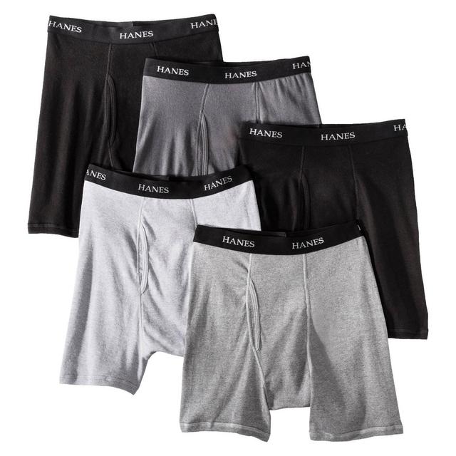 Hanes Premium Men's 5pk Boxer Briefs - Black/Gray M