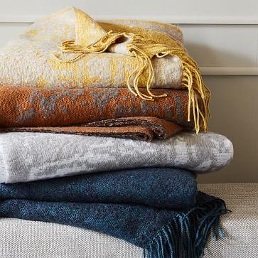 Abstract Texture Woven Throw - Copper
