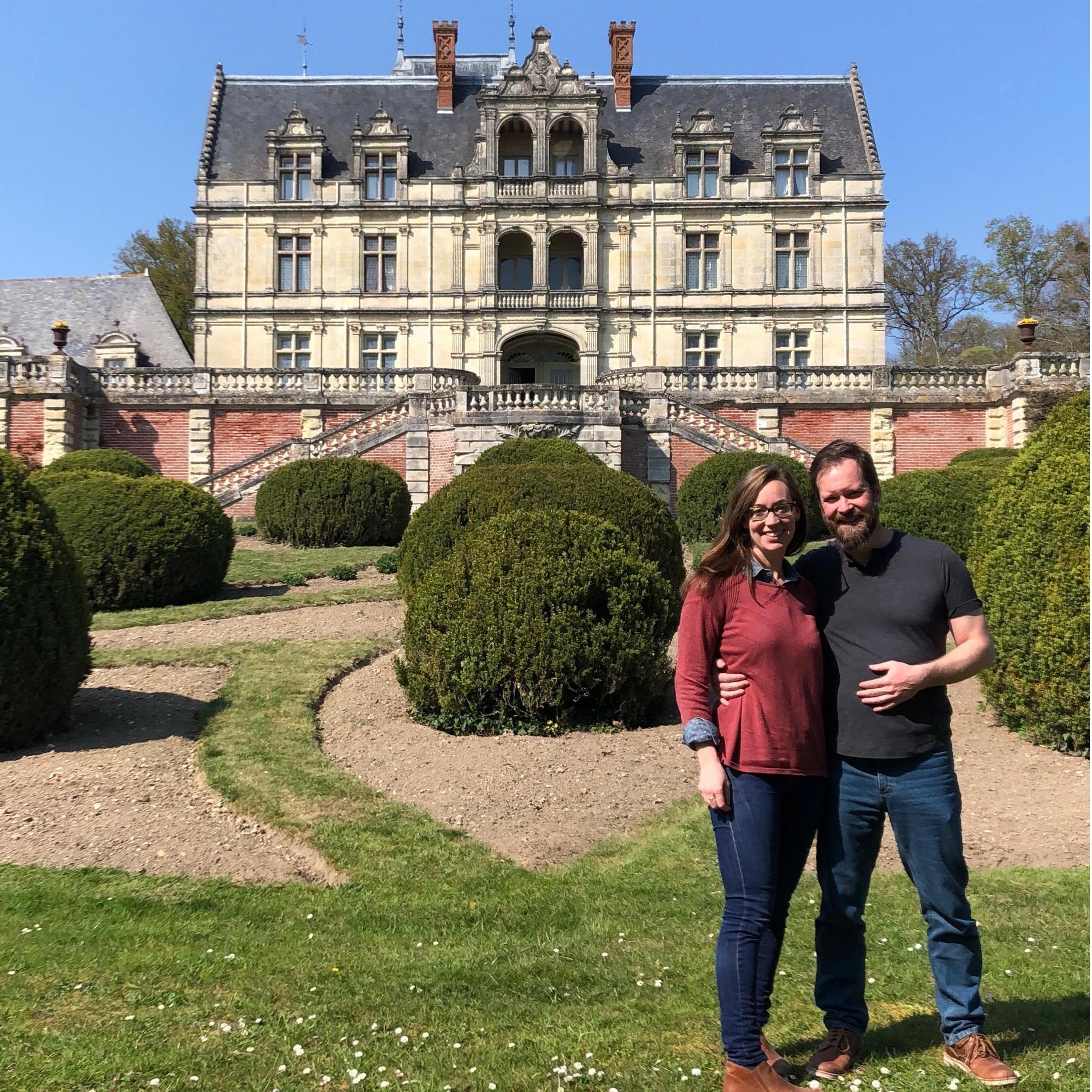 Standing in front of the Chateau where, after a nice long walk through the woods, Dan asked Kirstin to marry him.
