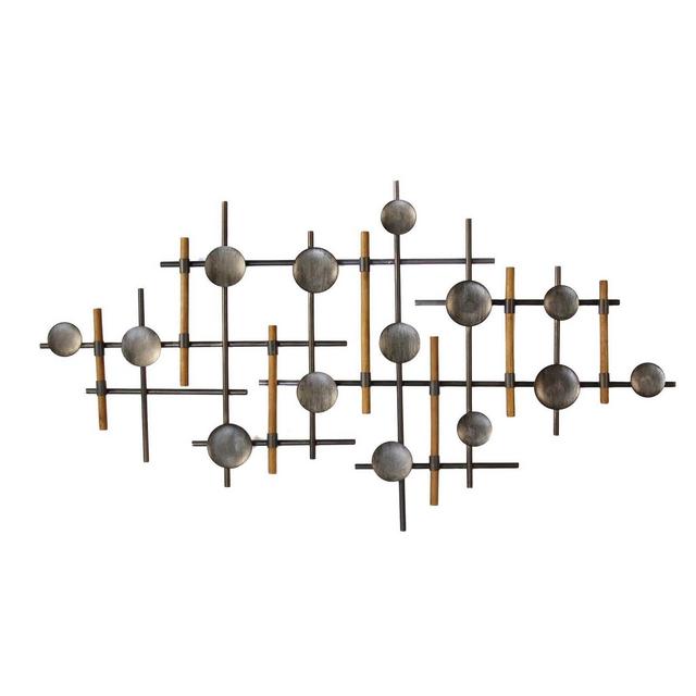 Metal and Wood Wall Sculpture - Stratton Home Decor