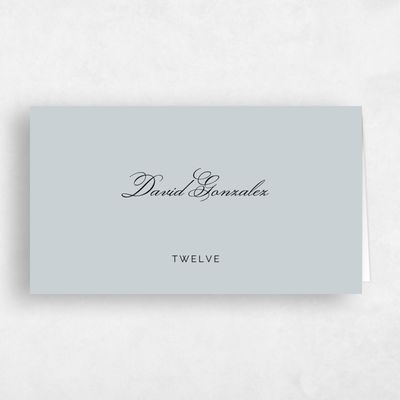 Slate, Blue Wedding Place Card - Arthur