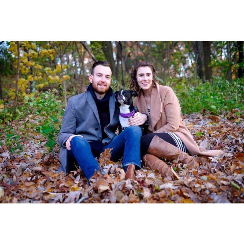 We love our little family with Maisey, the 3 year old rescued Boston Terrier/Boxer pup!