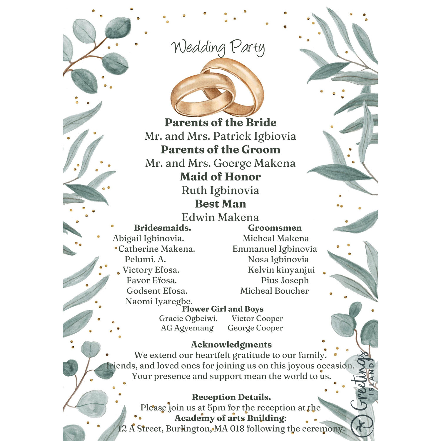 Wedding Program order- Pg 2