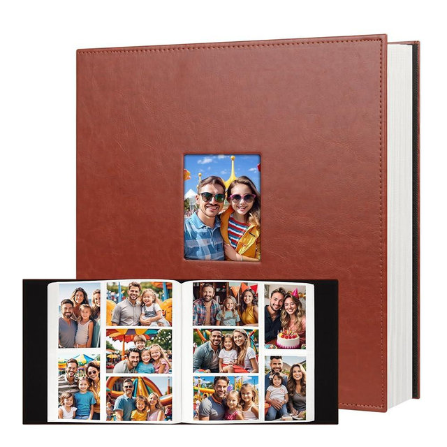 Aevdor Photo Album 4x6 700 Pockets, Leather Cover Extra Large Capacity Family Wedding Anniversary Baby Picture Albums, Acid-free Pages 4x6 Photo Album Holds 700 Horizontal and Vertical Photos (Brown)