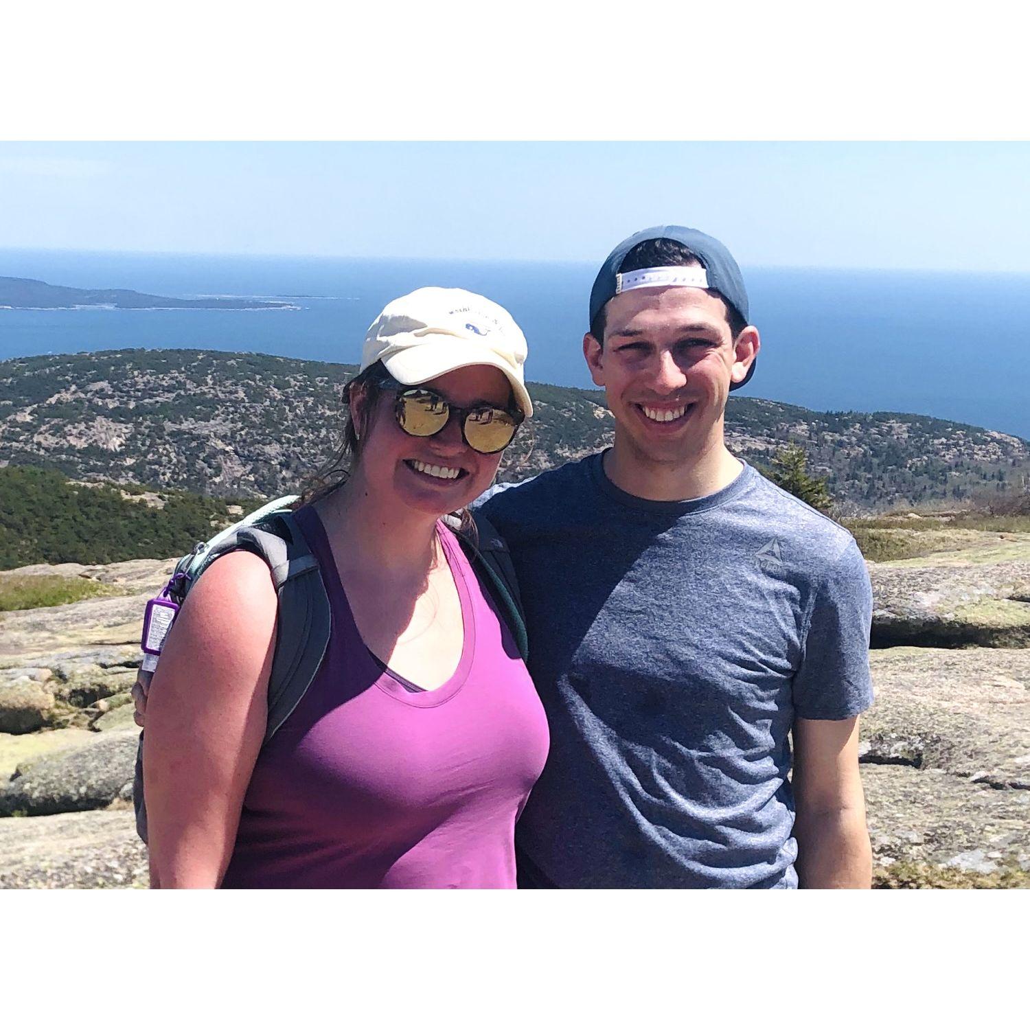 Moments after hiking up Cadillac Mountain. Our first visit to Acadia National Park.