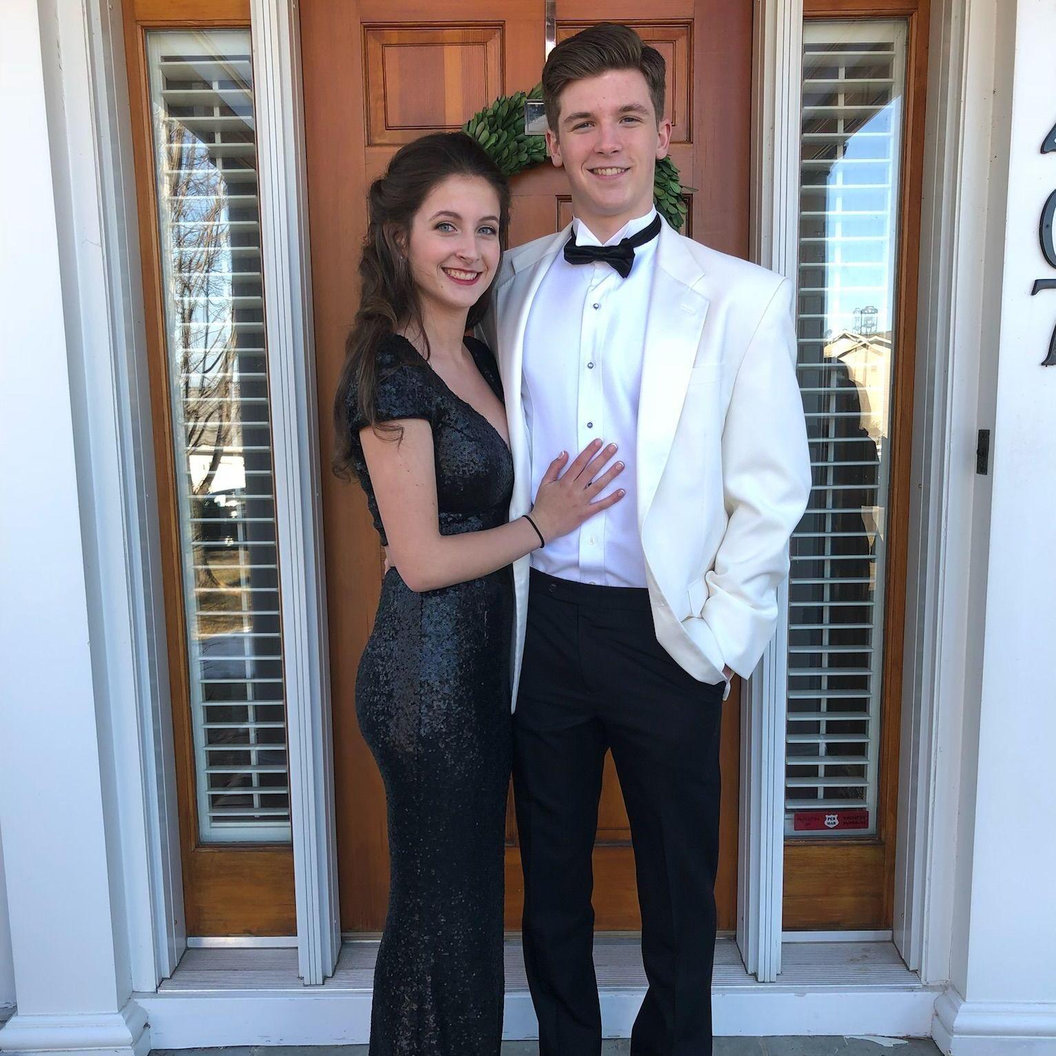 Our senior prom in 2018... before John ripped his pants!