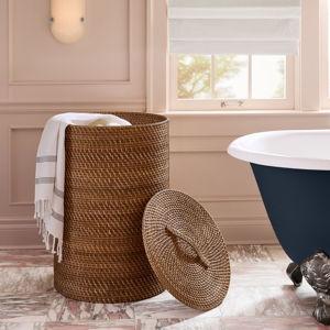 Rinna Rattan Hamper Dark Brown