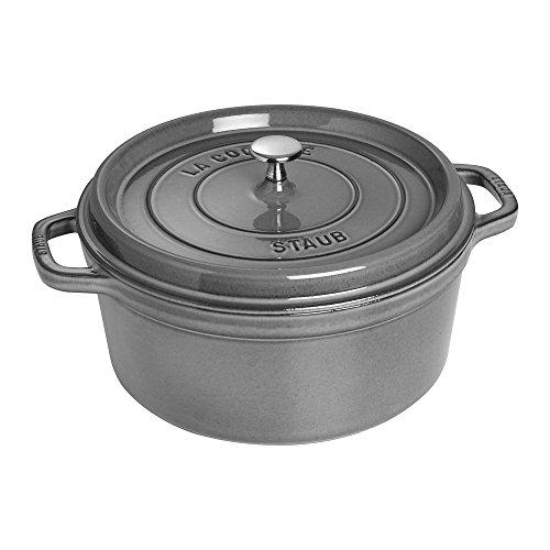 Staub 1102818 Round Cocotte, 6-1/4-Quart, Graphite Gray