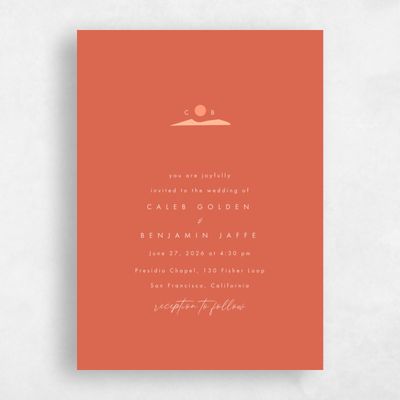 Burnt Orange Wedding Invitation - Paloverde Portrait