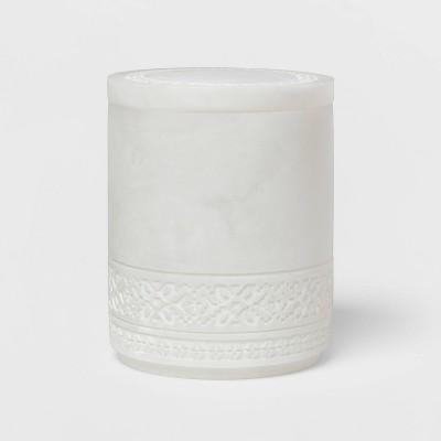 Carved Alabaster Resin Canister White - Threshold™