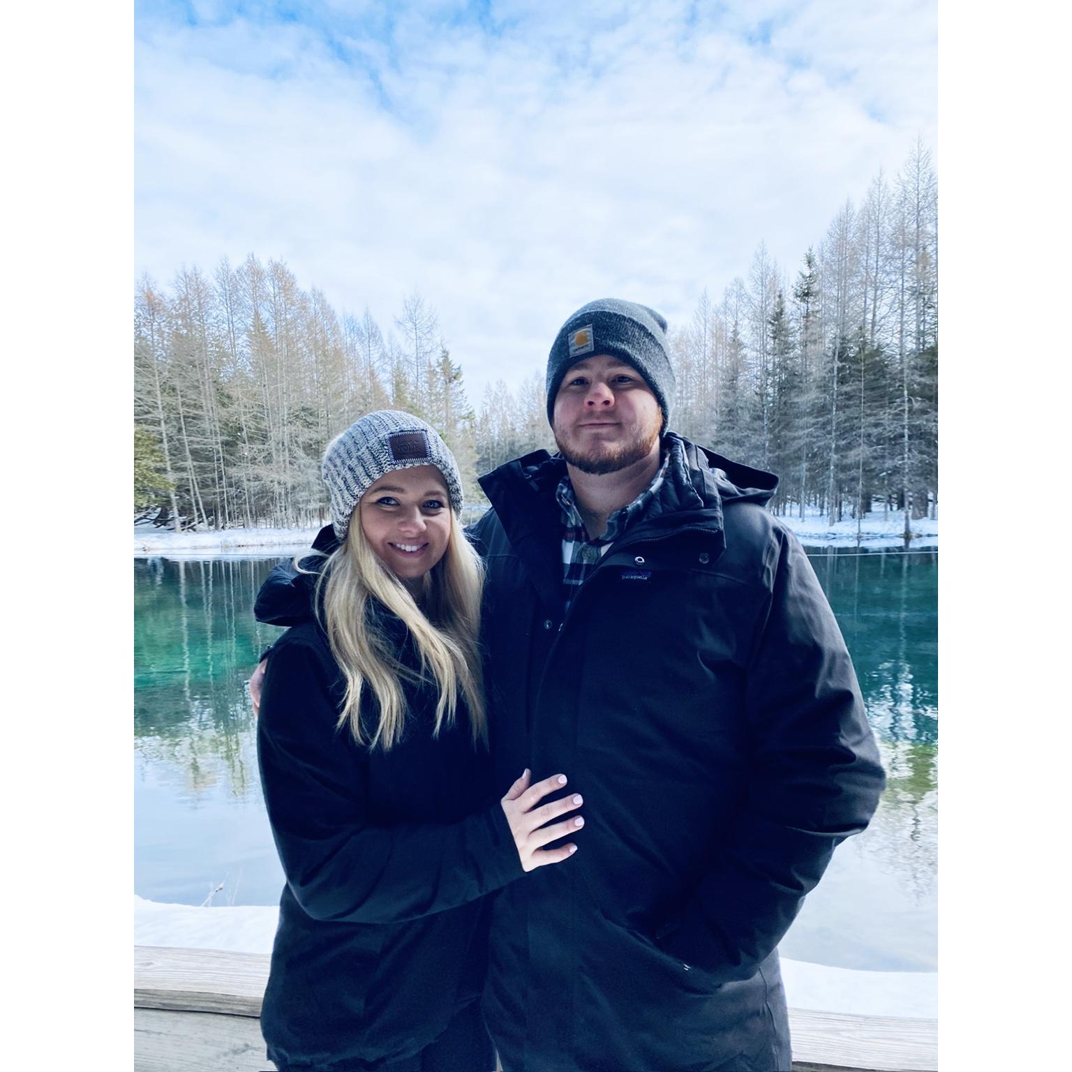 Visiting Kitch-iti-kipi in the Upper Peninsula.