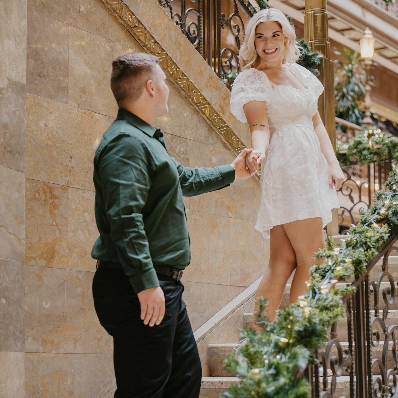 Engagement photos at The Arcade by John Paul Studios.