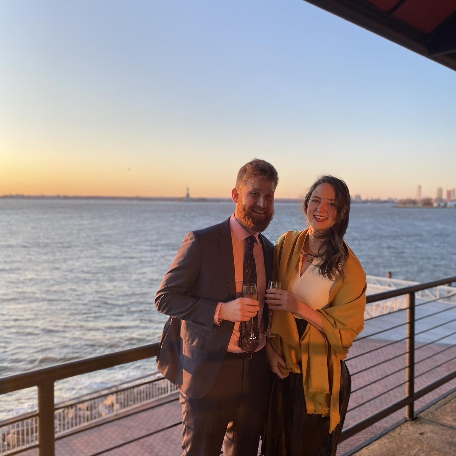 Celebrating friends at their wedding in Brooklyn, 2020